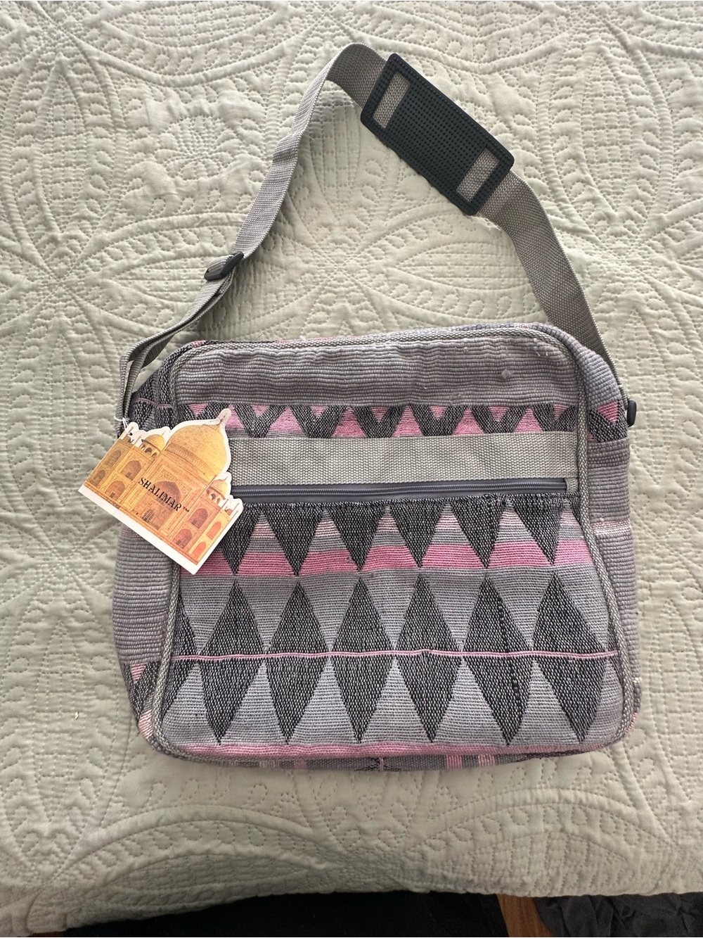 Shalimar woven cotton travel bag carry on with shoulder strap